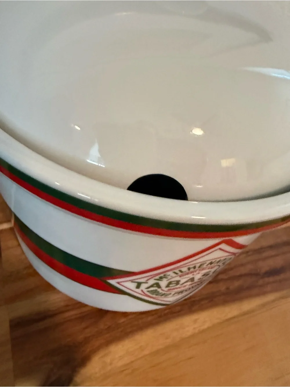 Vintage Tabasco Brand Ceramic Crock with Lid